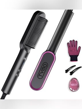 TYMO Pink & Black Hair Straightening Brush